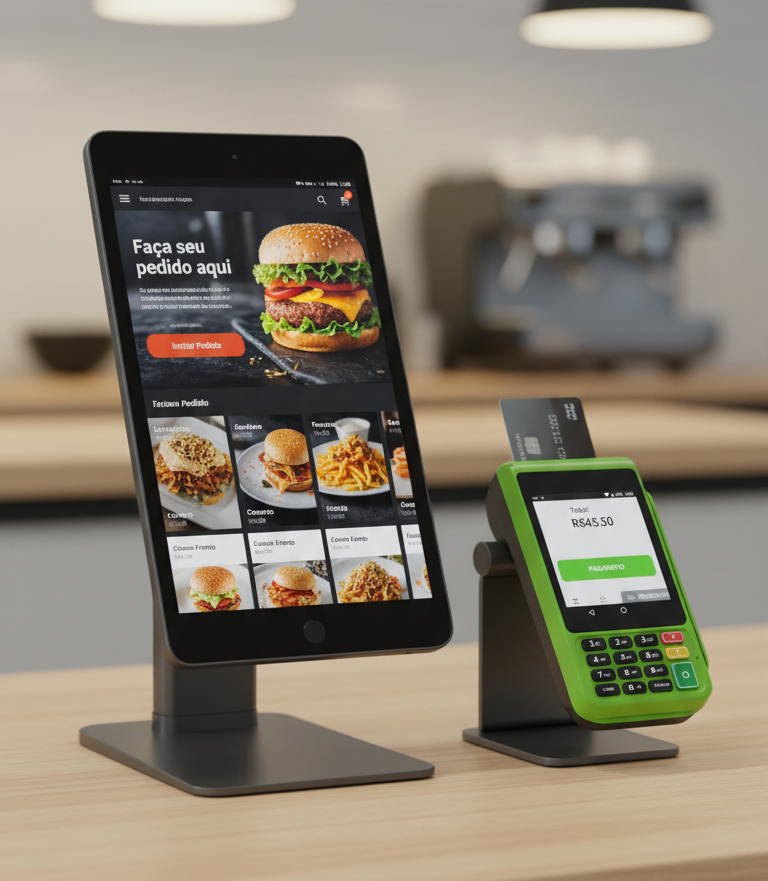 Tablet e totem de autoatendimento para restaurante SisFood